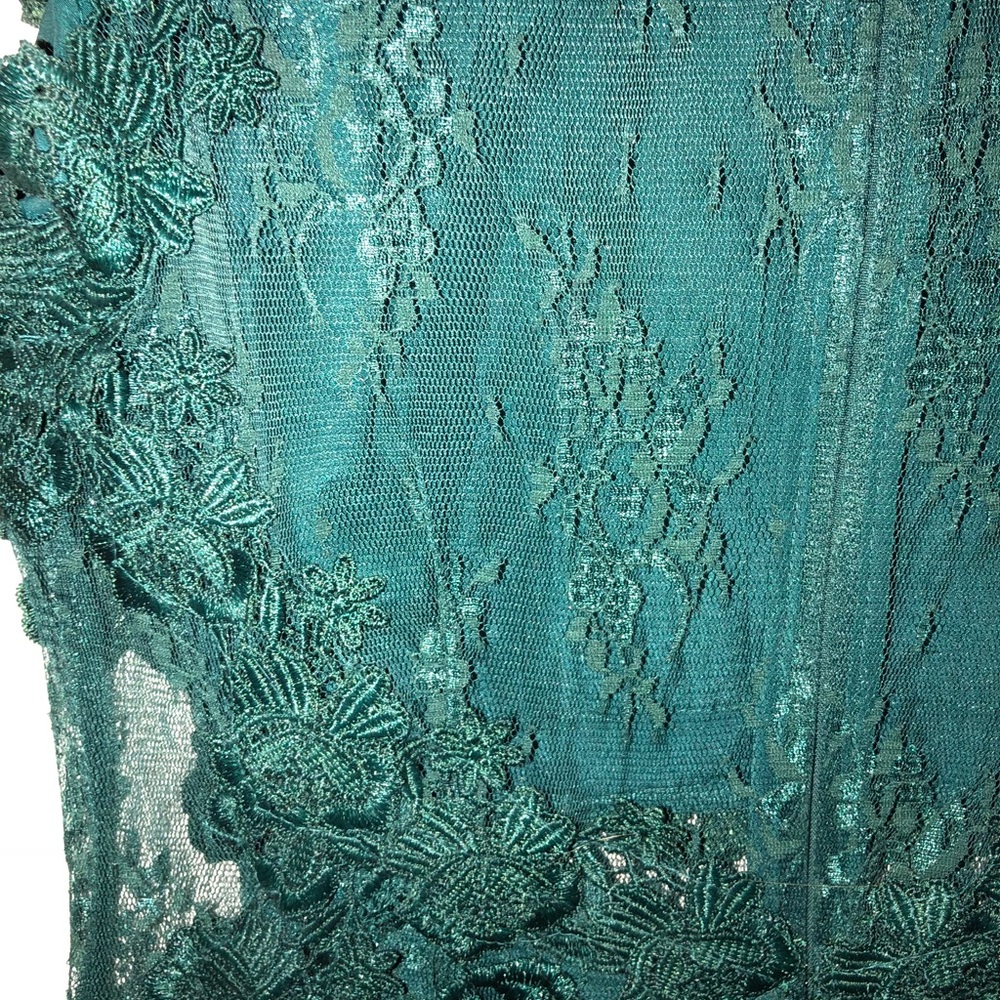 Topshop green lace mesh dress - Picture 4 of 4